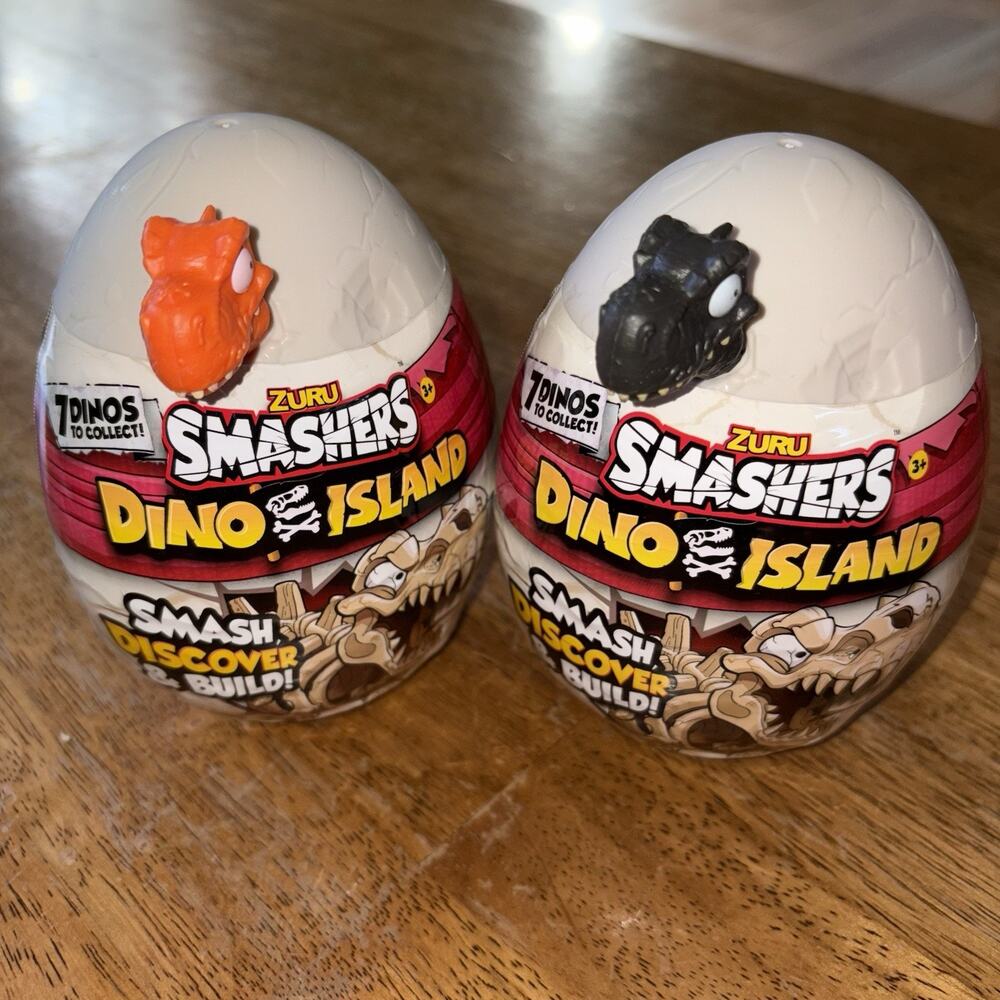 2-LOT Zuru Smashers Dino Island Smash Discover & Build Surprise Nano Eggs NEW